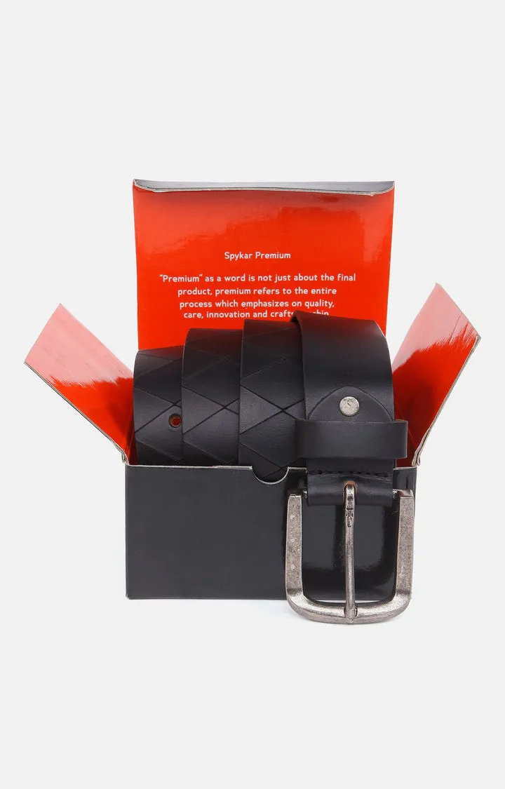 Spykar Black Genuine Leather Belts