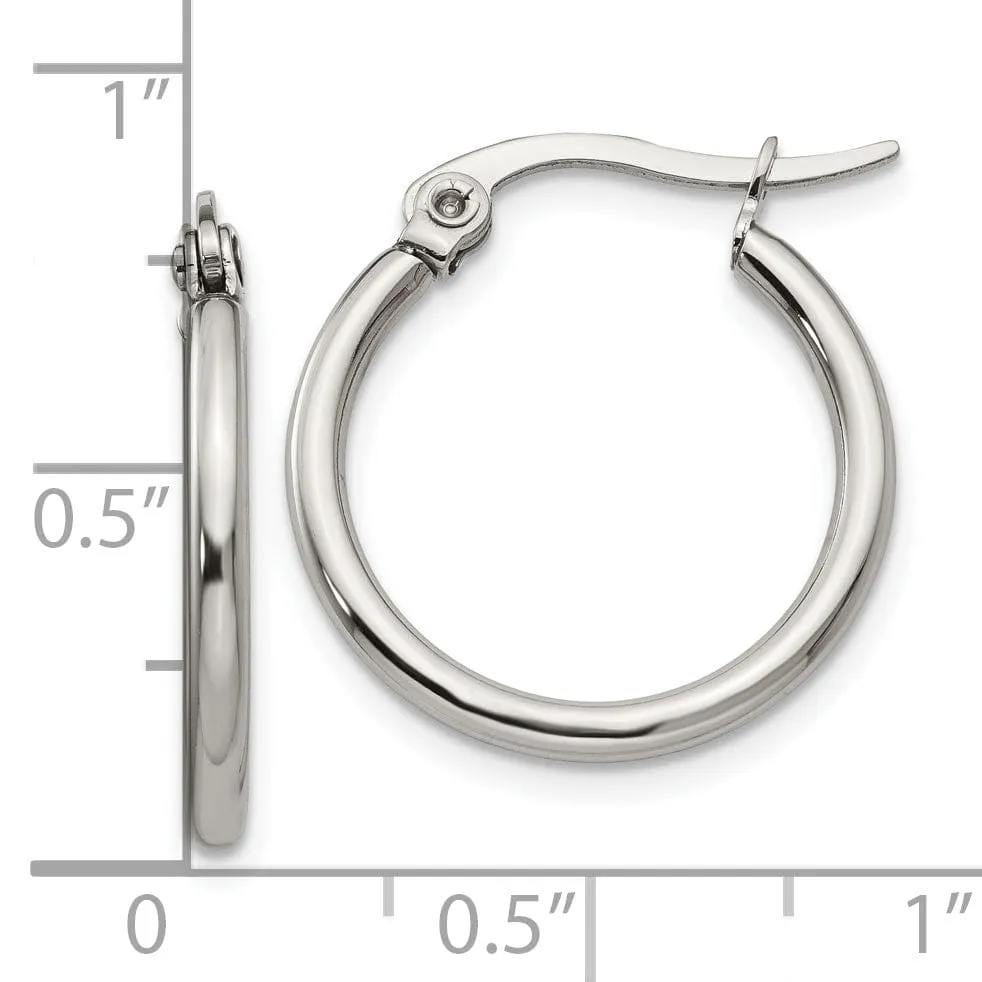 Stainless Steel Hoop Earrings 19.5MM Diameter