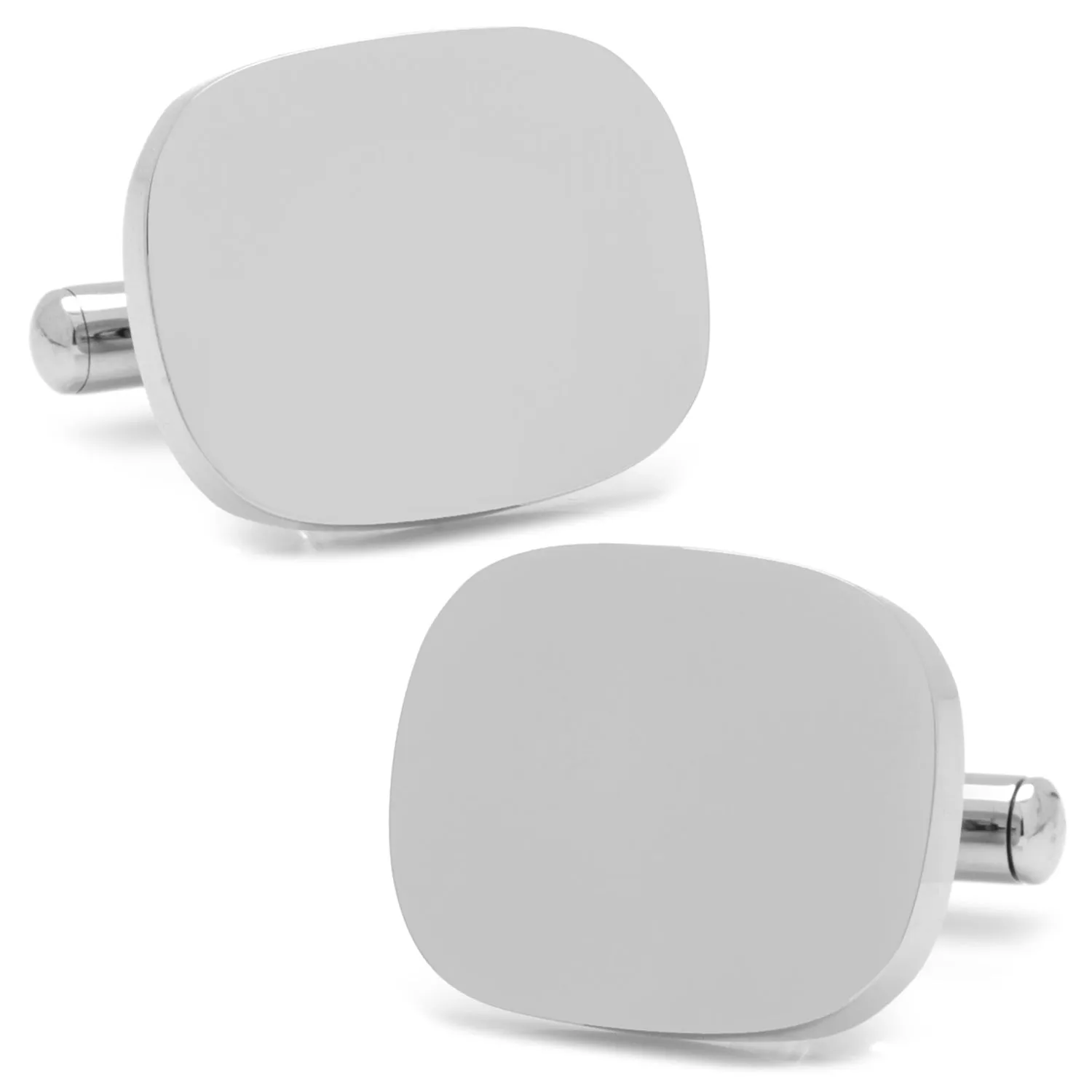 Stainless Steel Soft Rectangle Infinity Engravable Cufflinks