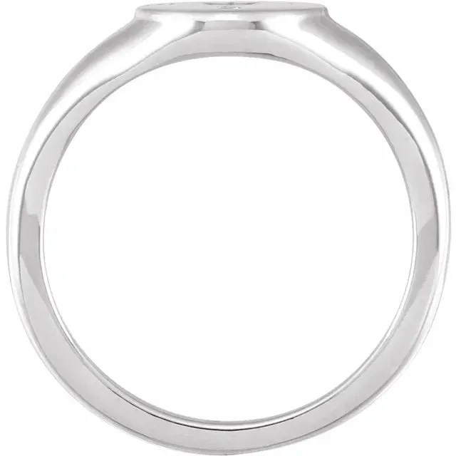 Sterling Silver Compass Signet Ring