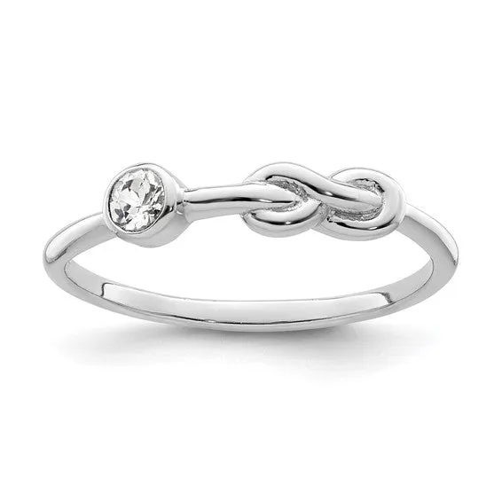 Sterling Silver Gemstone Infinity Knot Birthstone Rings