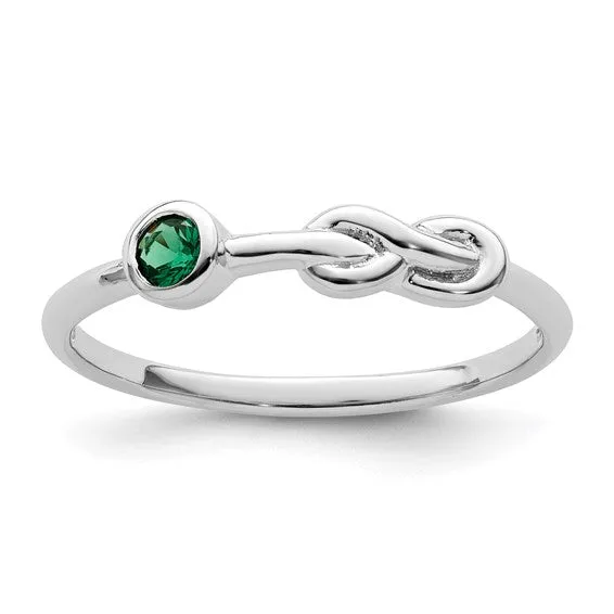 Sterling Silver Gemstone Infinity Knot Birthstone Rings