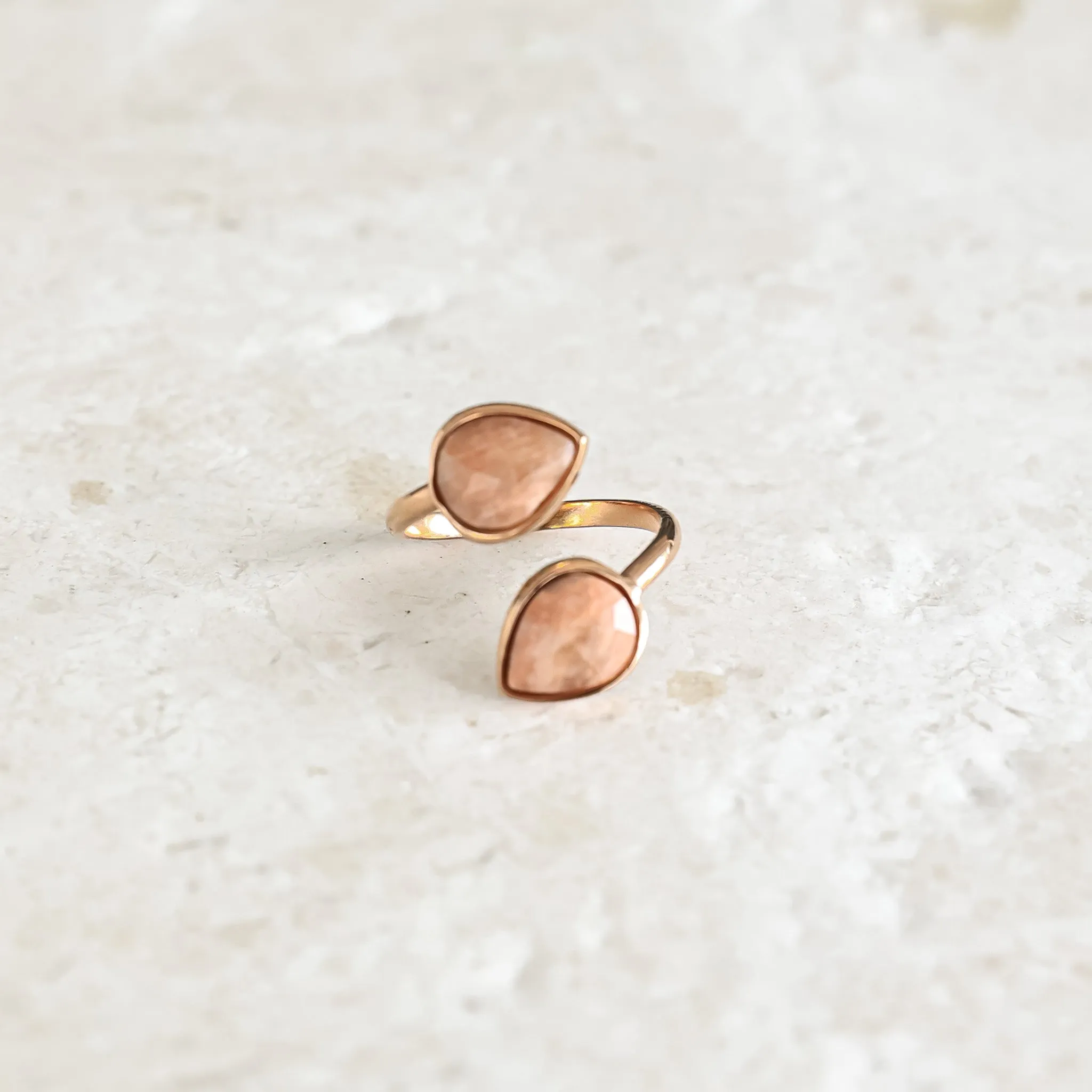 Sunstone Teardrop Ring