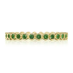 Tacori Sculpted Crescent 18K Yellow Gold Emerald 3/4 Way Women's Wedding Band 200-234EMY