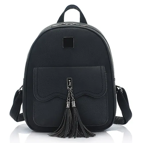 tassel women leather backpack