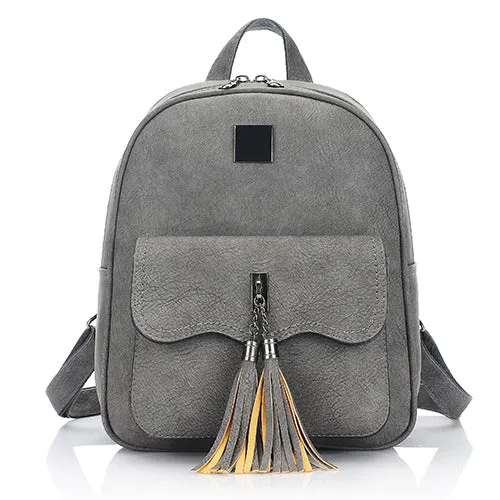 tassel women leather backpack