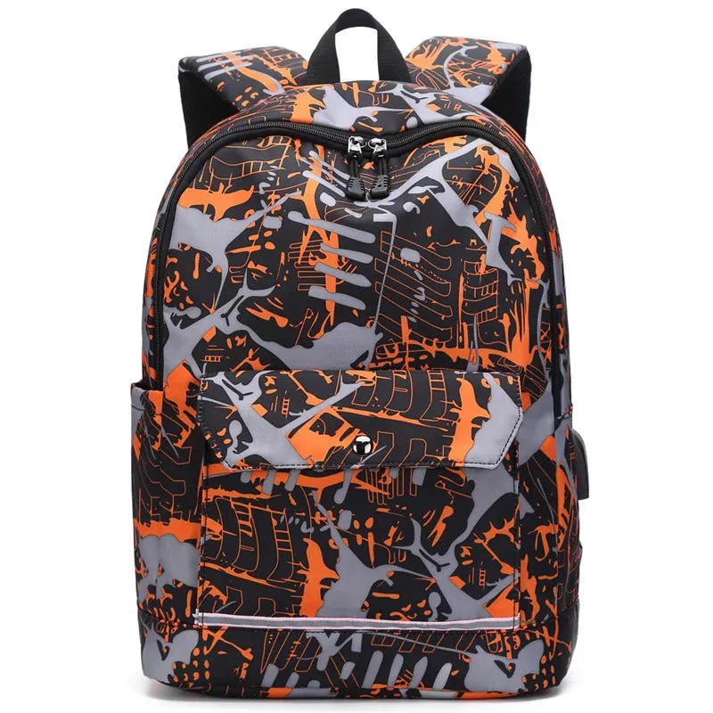 USB Charging Reflective School Backpacks