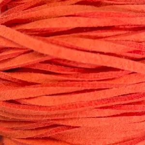 Vibrant Orange Faux Suede Leather Cord per metre