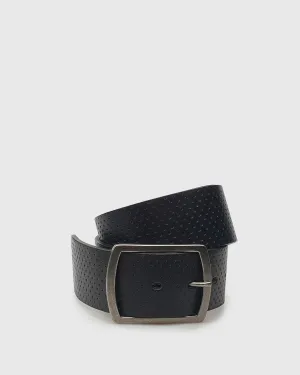 VINCENT& FRANKS / ROUGE 622A ITA BLACK PERFORATED LEATHER BELT