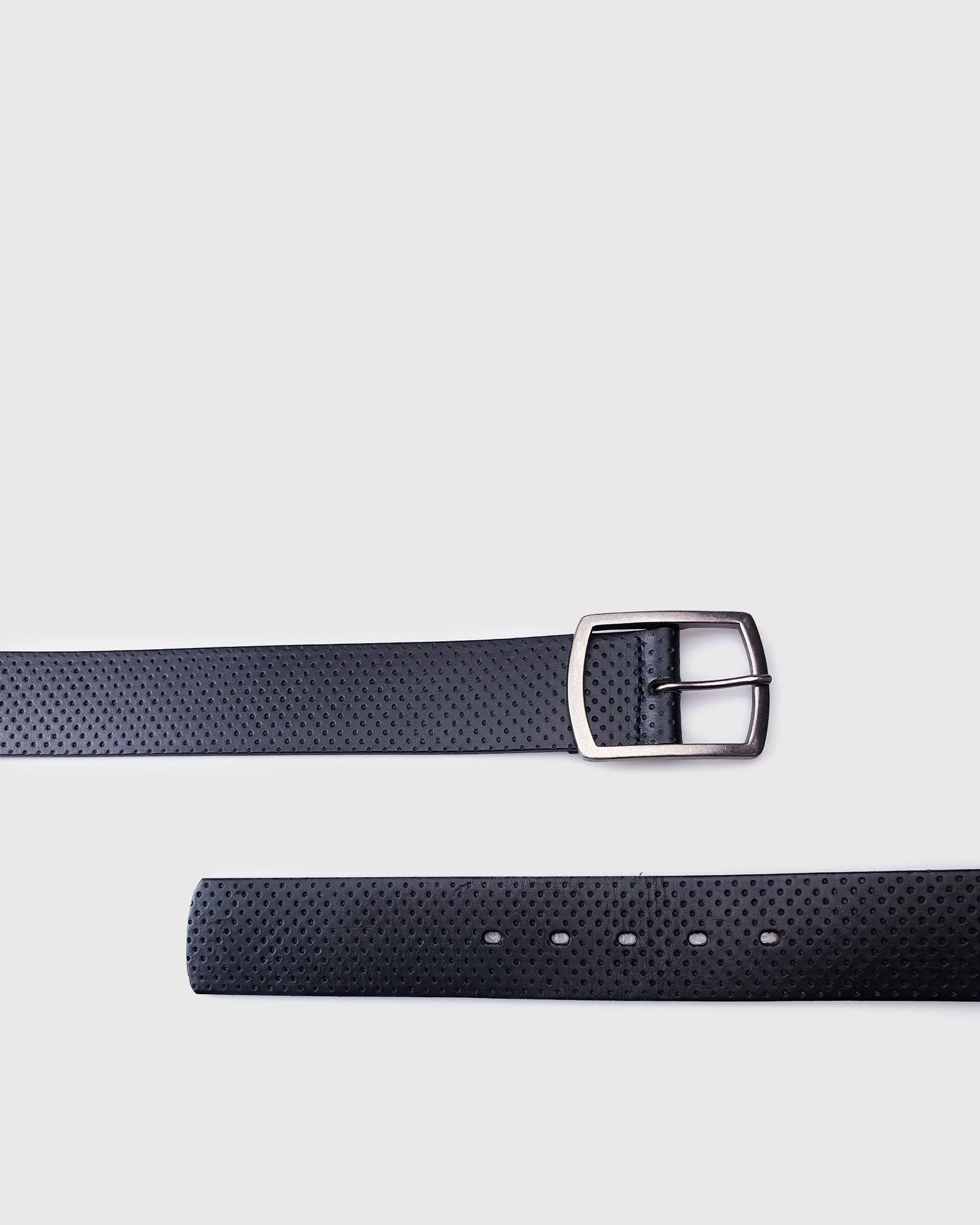 VINCENT& FRANKS / ROUGE 622A ITA BLACK PERFORATED LEATHER BELT