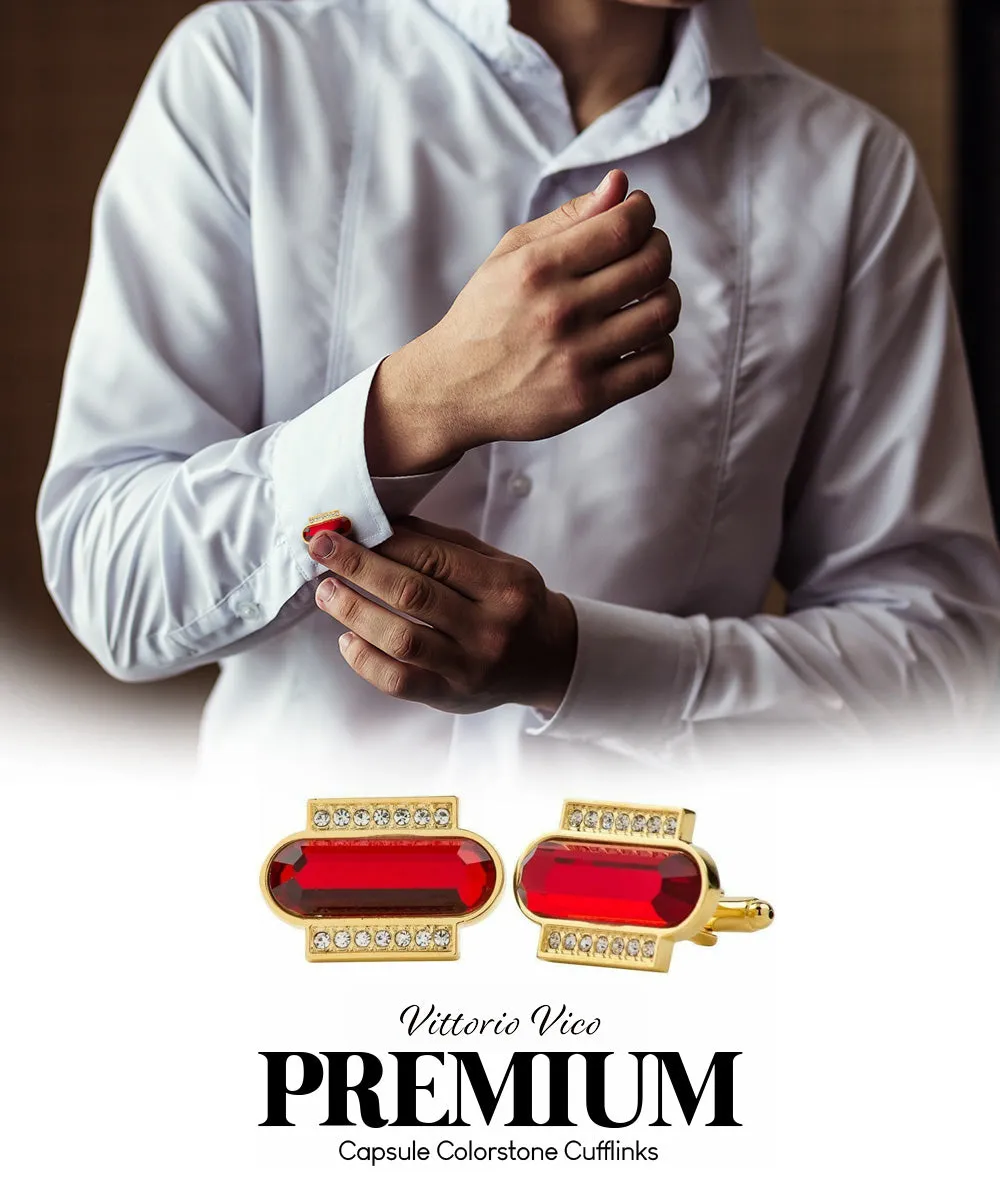 Vittorio Vico Capsule Colorstone Cufflinks: CL17XX Series