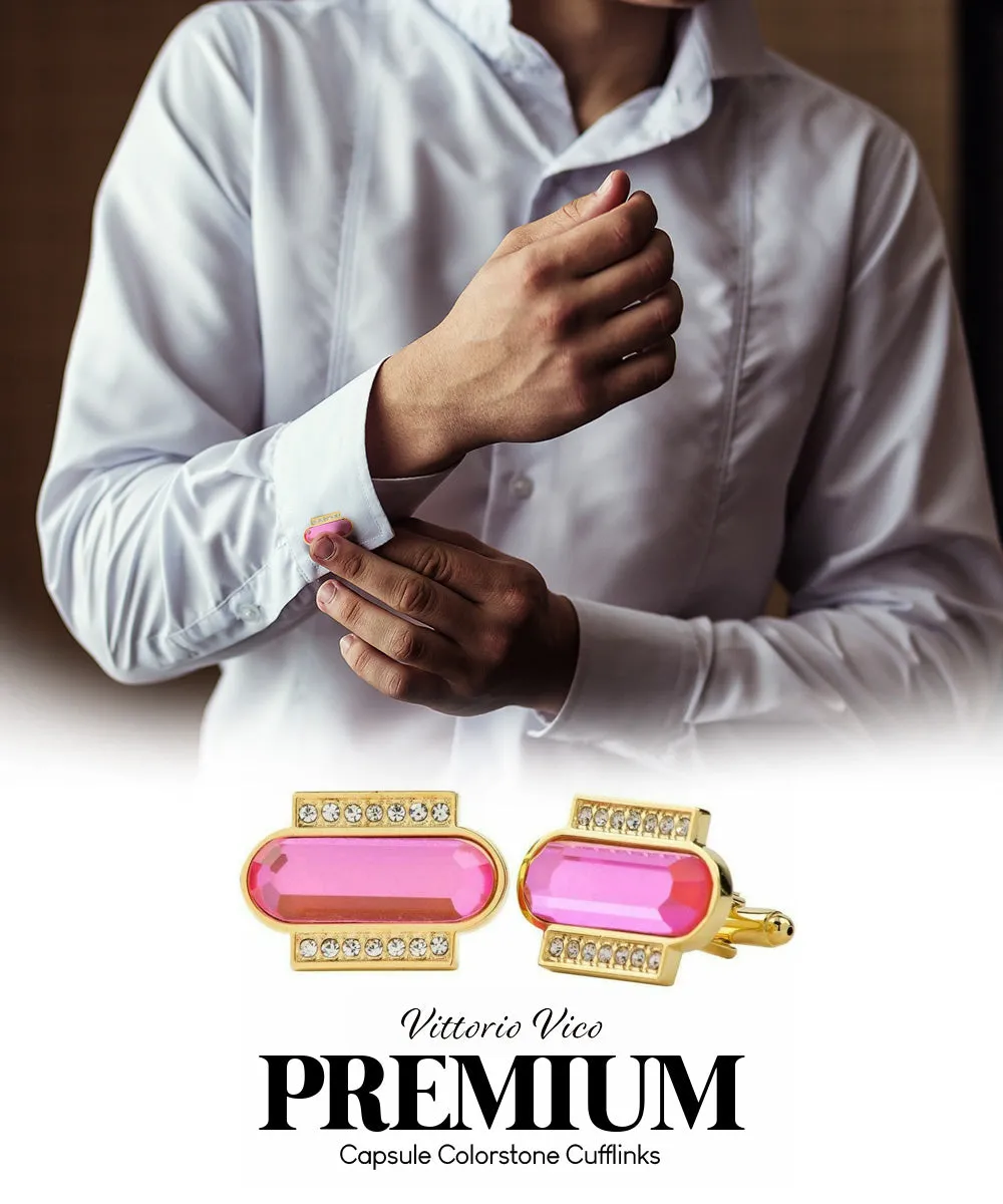 Vittorio Vico Capsule Colorstone Cufflinks: CL17XX Series