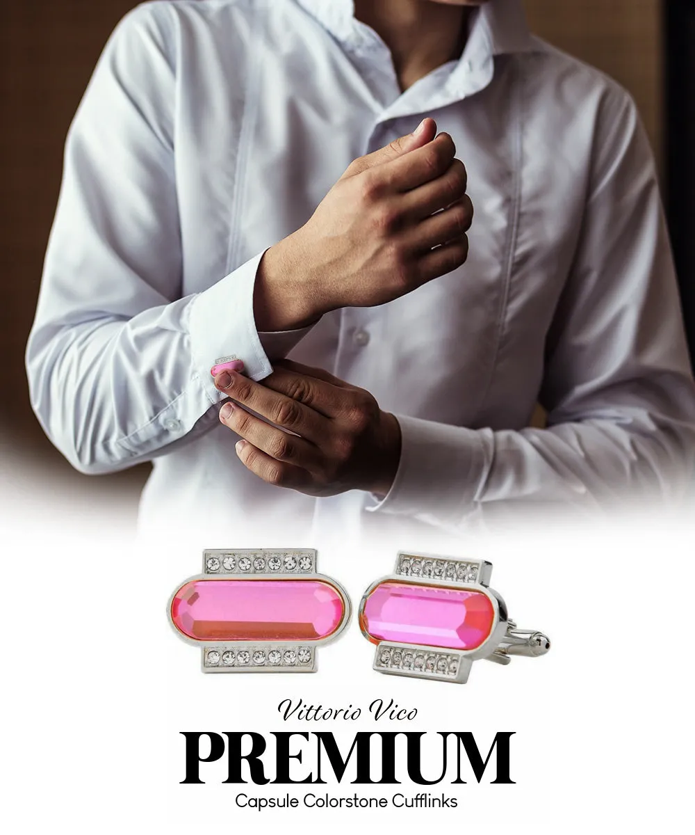 Vittorio Vico Capsule Colorstone Cufflinks: CL17XX Series