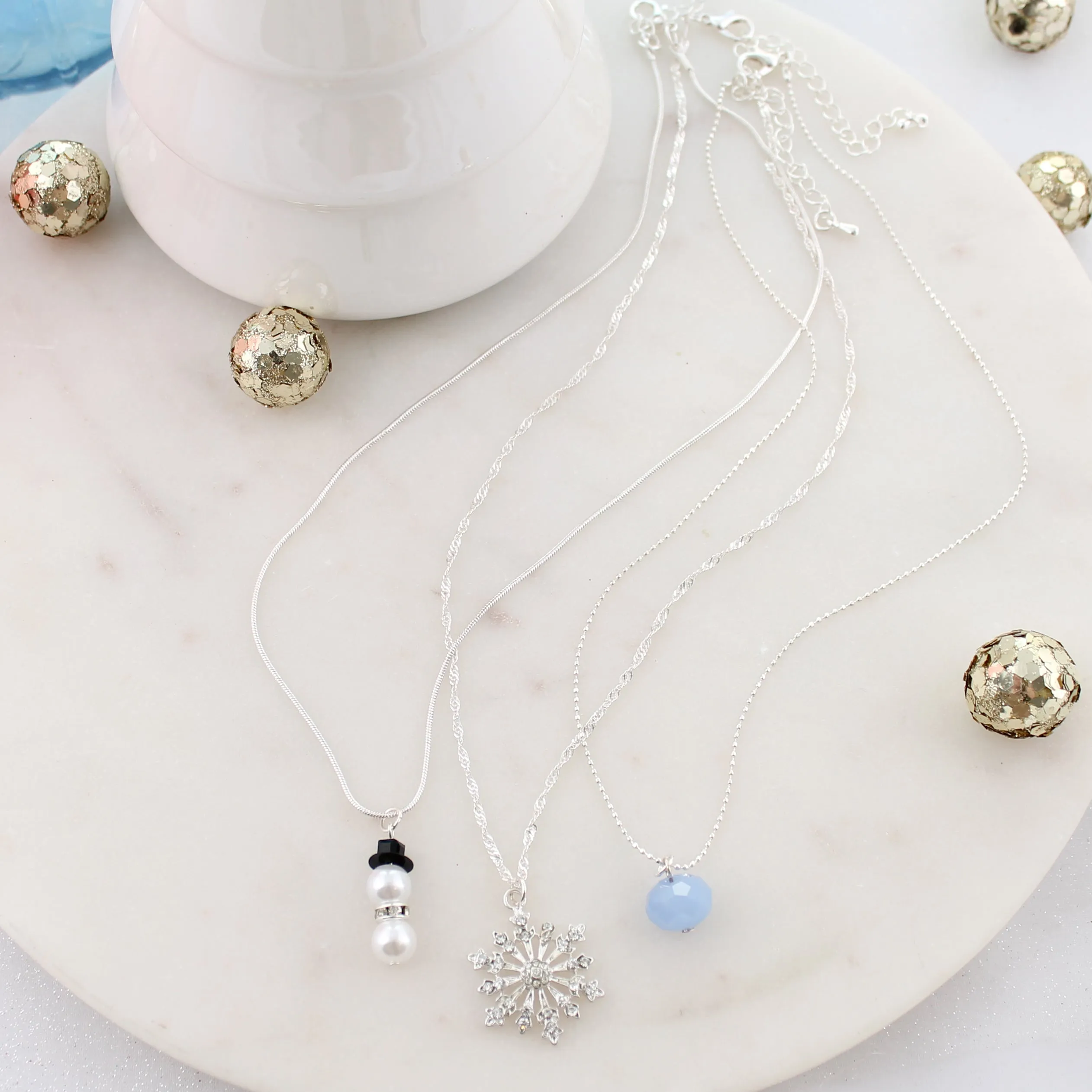 Winter Trio Winter/Christmas Necklace Set