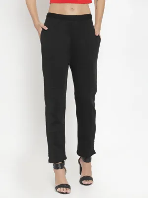 Women'S Black Woolen Pencil Pant