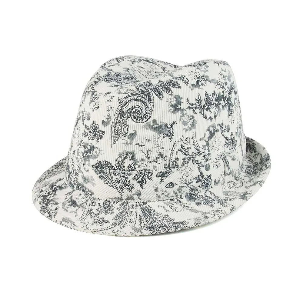 Women's Corduroy Printed Fedora Hat