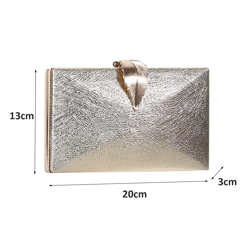 Women's Sleek Stylish Evening Metal Leaf Lock Clutch Bag